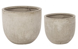 [B0790566] Set2 Vaso Cement To Basso Sabbia  