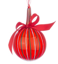 [20100524] Sfera Vetro Stripe Rosso Colori D80mm Altezza 13 cm