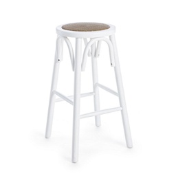 [B0743653] Sgabello bar bianco in legno naturale stile rustico Ø40a - 73h