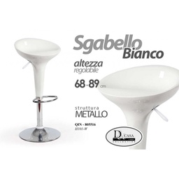 [GIC805516] 2x Sgabello bar bianco metallo regolabile cm 68 - 89