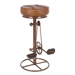 [B0746231] Sgabello bar cycle rame in pelle stile design