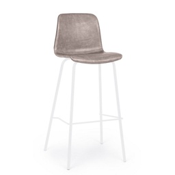 [B0734361] Sgabello bar ecopelle beige Kyra cm 39 x 44 x 103,5