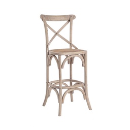 [B0743231] Sgabello bar grigio in legno stile naturale