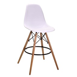 [V2806220000] Sgabello bar resina legno bianco cm 54x54h108