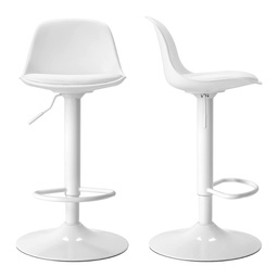 [FZ100375] Sgabello regolabile completamente bianco 36x40x85 cm