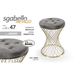 [GIC808852] 2x Sgabello trendy grigio con struttura oro cm 35 x 47 h