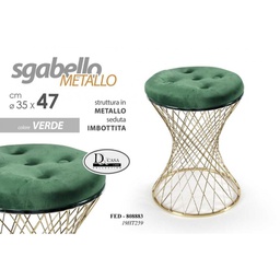 [GIC808883] 2x Sgabello trendy verde con struttura oro 35 x 47 h