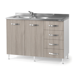 [056694] Sottolavello Per Cucina Olmo 2 Ante Con Cassetti DX Cm 120x50xH 85