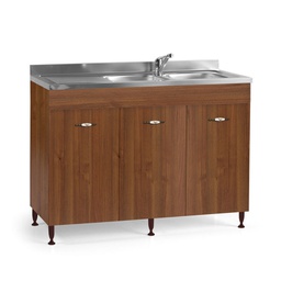[D9-TTZV-FD61] Sottolavello da cucina 3 ante noce antico reversibile Cm 120x50xH 85