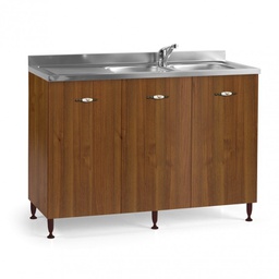 [1919571] Sottolavello da cucina 3 ante noce antico reversibile Cm 120x50xH 85
