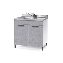 [A17619] Sottolavello per cucina grigio cemento 2 ante Cm 80x50xH 85