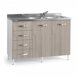 [A10482] Sottolavello per cucina olmo 2 ante con cassetti SX Cm 120x50xH 85