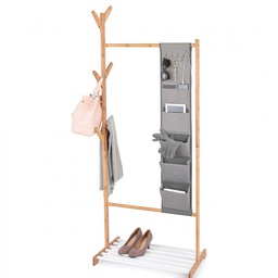 [1944486] Stander appendiabiti con ripiano e multitasca in bamboo