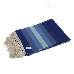 [V9204890000] Tappeto cotone righe blu azzurro cm 120x190