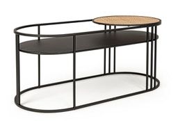 [B0722145] Tavolino acciaio ovale nero Elyot