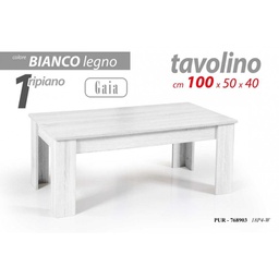 [GIC768903] Tavolino basso bianco salotto Con un ripiano cm 100 x 50 x 40 h