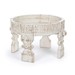[B0746381] Tavolino bianco in legno stile fusion Ø50a - 35h