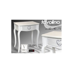 [GIC678677] Tavolino bianco shabby anticato cm 60 x 40 x 72 h