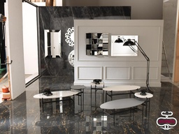[OM/332/BI] Tavolino con top in ceramica 40x40x45h cm