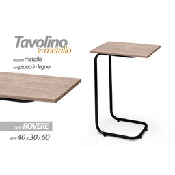 [GIC789663] Tavolino da divano rovere servetto struttura metallo cm 40 x 30 x 60 h