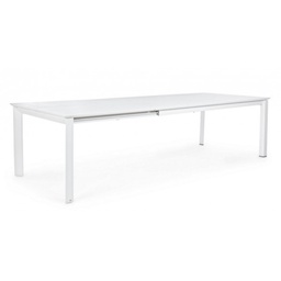 [1994977] Tavolo Konnor in alluminio 200-300x110 cm bianco Iperbriko