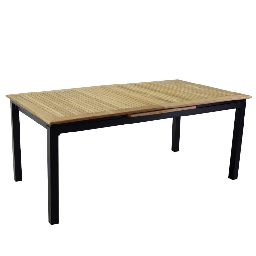 [2009023] Tavolo alluminio Idaho Plus allungabileantracite piano teak cm180/240x100h76