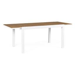 [B0662823] Tavolo allungabile 140-200x90 bianco in alluminio