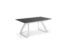 [OM/340/MN] Tavolo allungabile con gambe in alluminio e top nero 170/270x90x76h cm
