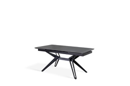 [OM/437/GV] Tavolo allungabile grigio vintage - nero opaco 90 cm x 160-240  cm cm H. 76 cm