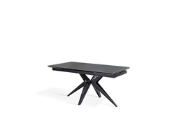 [OM/436/GV] Tavolo allungabile grigio vintage - nero opaco 90 cm x 160-240  cm cm H. 76 cm