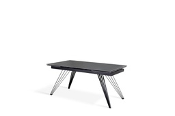 [OM/435/GV] Tavolo allungabile grigio vintage-nero opaco 90 cm x 160-240  cm cm H. 76 cm