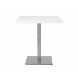[FZ95741] Tavolo alto Quadrato 75 cm piano bianco e base cromo  cm 70x70xh.75