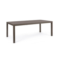 [B0663404] Tavolo arredo giardino allungabile alluminio marrone Hide cm 200-300 x 100