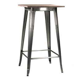 [V8032920000] Tavolo bar bristol di ferro con piano in legno galvanizzato