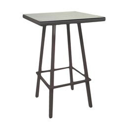 [V6442530000] Tavolo bar polyrattan adila quadrato noce 70x70x107h cm