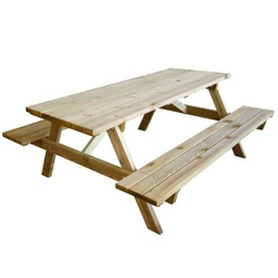 [2002386] Tavolo con panche in legno pic nic tavolino giardinaggio campeggio pieghevole