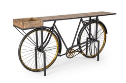 [B0745908] Tavolo consolle design bicicletta retro legno metallo