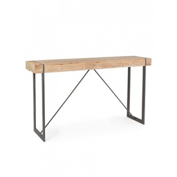 [B0740298] Tavolo da bar in acciaio piano iegno di abete GARRETT 200x50x h110 cm