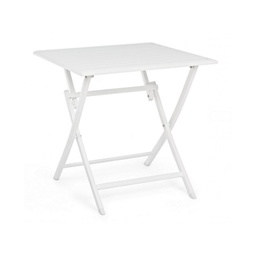 [1916120] Tavolo da esterno pieghevole in alluminio Bianco ELIN 70x70x71H cm