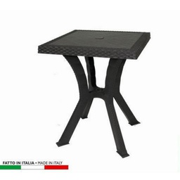 [333407] Tavolo da esterno quadrato Rigoletto Rattan Caffè cm 60 x 60