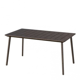 [1994255] Tavolo da giardino per esterno in resina plastica Grafite rettangolare 146x87x75h cm
