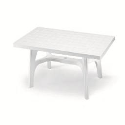 [1945894] Tavolo da giardino rettangolare in resina cm 140x80xh73 bianco