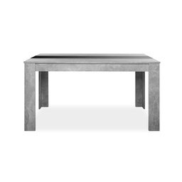 [FZ86200] Tavolo da pranzo colore cemento inserto nero o bianco reversibile 138x80xh.74 cm
