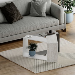 [FZ97591] Tavolo da salotto Trio colore cemento bianco