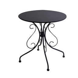 [V6449570000] Tavolo in metallo Old antracite scuro tondo cm 70