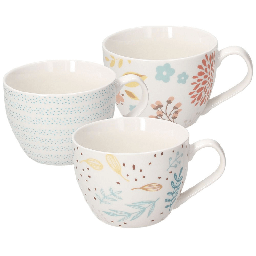 [19907385] Tazza Capuccino 400 Cc Naif New Bone China Botanico