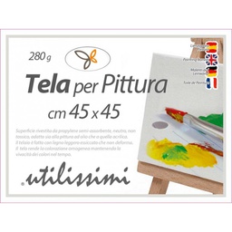 [GIC754869] 24x Tela per pittura con telaio quadro cm 45 x 45 gr 280