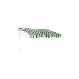 [2003445] Tenda Da Sole Avvolgibile A Barra Quadra In Alluminio 300X200 Verde/Bianco Sangiorgio