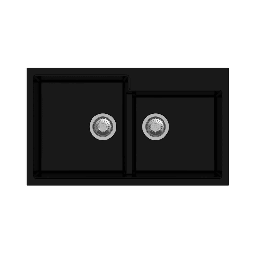 [FZ99003] Tip Toe N200 Lavello 2 vasche nero