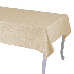 [V7919900000] Tovaglia flora jaquard beige rettangolare cm140x180